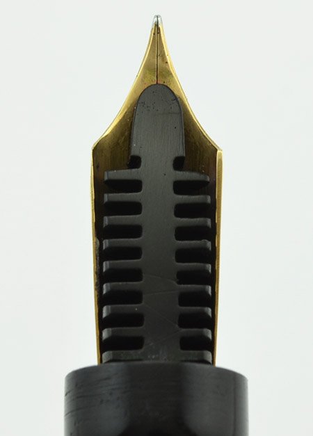 Mabie Todd Swan Fountain Pen - Black w Green Band, 14k Eternal #4
